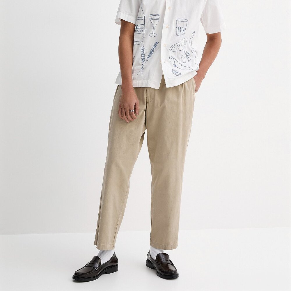 BNWT SS25 SERVICE WORKS BARREL LEG PLEATED CHINO PANTS L